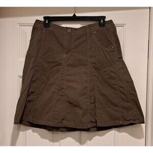 Kuhl Splash Brown Knee Length A Line Skirt Women’s Size 8 Hiking Outdoor Pockets